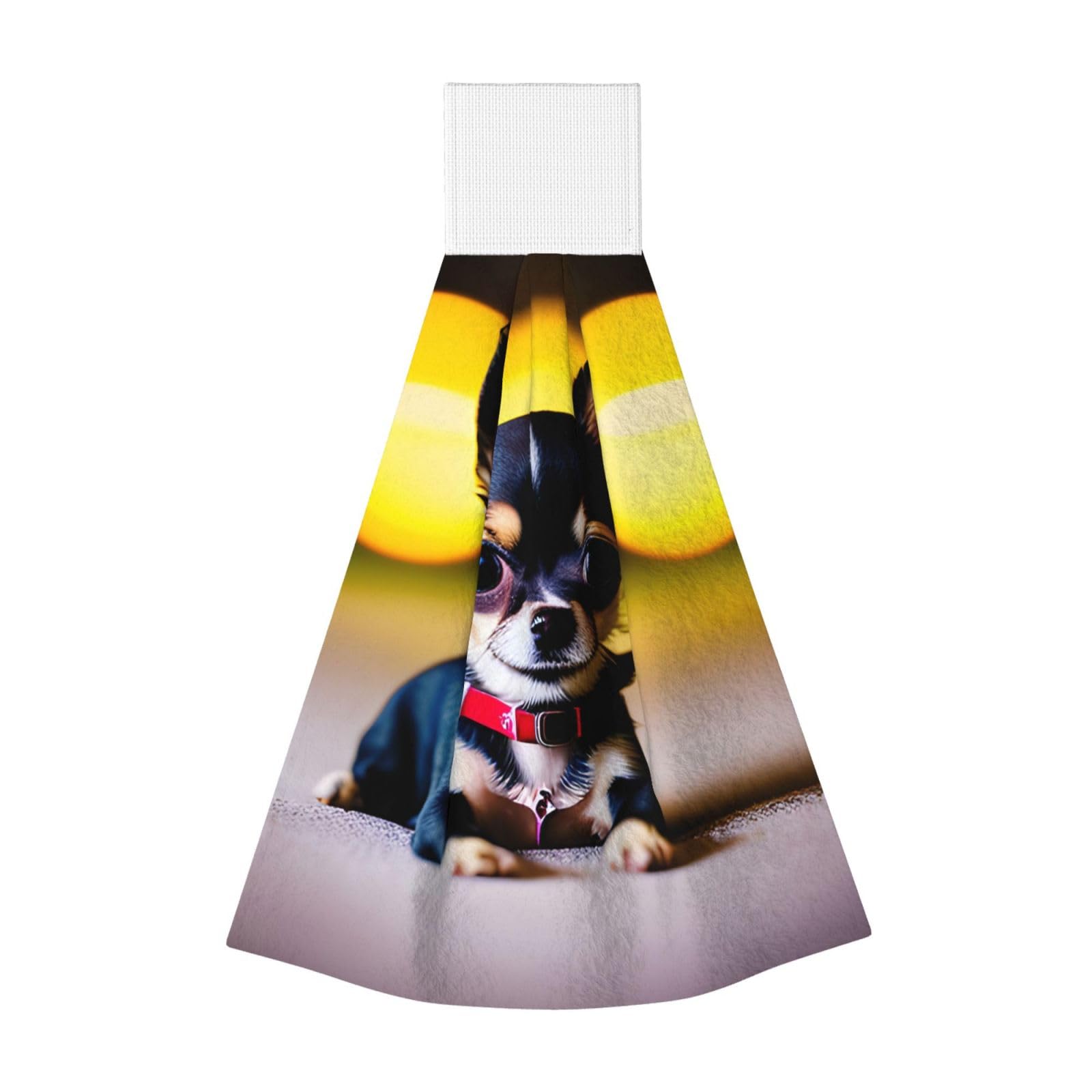 DUWAA Chihuahua Dog Print Hanging Hand Towel Quick Dry Bathroom Towel Soft Kitchen Towel
