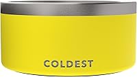 Vista 80 de Coldest Cuenco de metal antioxidante, antideslizante, 3 capas aisladas, acero inoxidable, perro, gato, mascota, antiderrames, sólido, para agua
