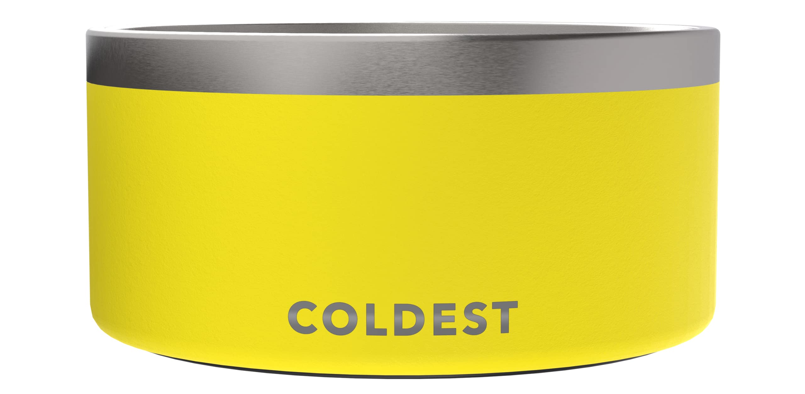 Coldest Dog Bowl - Anti Rust Metal & Non Slip Dog Bowls Large, Spill Proof Heavy Duty 3 Layers Insulated Dog Bowl - Food and Water Bowl for Dogs, Cats & Pets, Dishwasher Safe (200 oz, Solar Yellow)