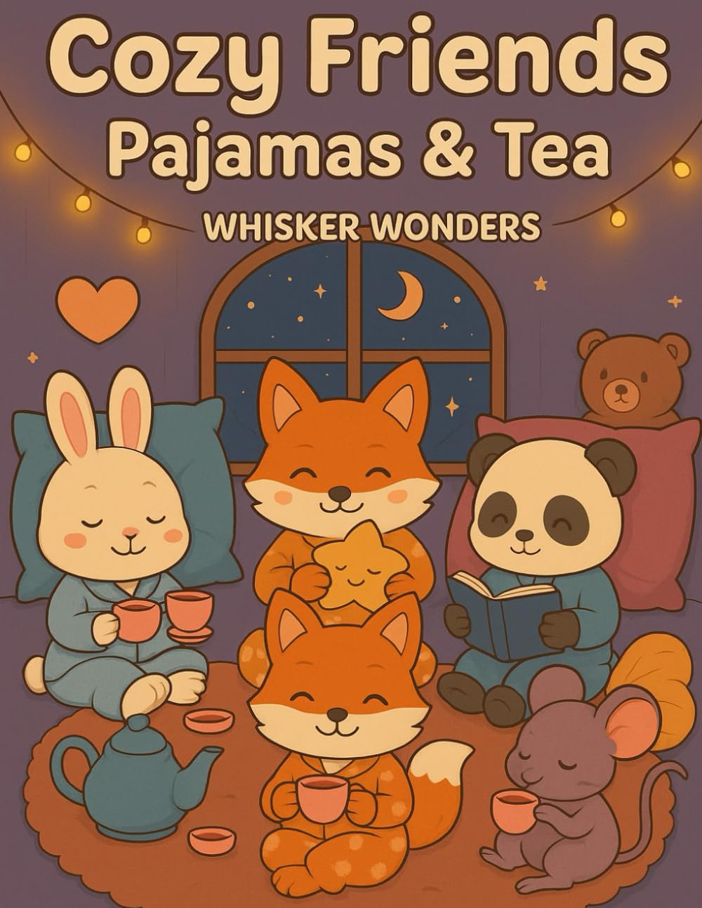 Cozy Friends: Pajamas & Tea – A Cute and Comforting Coloring Book Filled with Adorable Animal Moments, Cozy Pajamas, and Tea Time Fun: A Kawaii Coloring Adventure of Warm Nights and Sweet Sips and