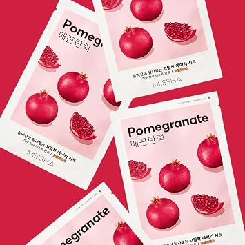 MISSHA Pomegranate Extract Anti-Aging Care Offering Leaf Mask (1ad) Airy Fit Sheet Mask Pomegranate
