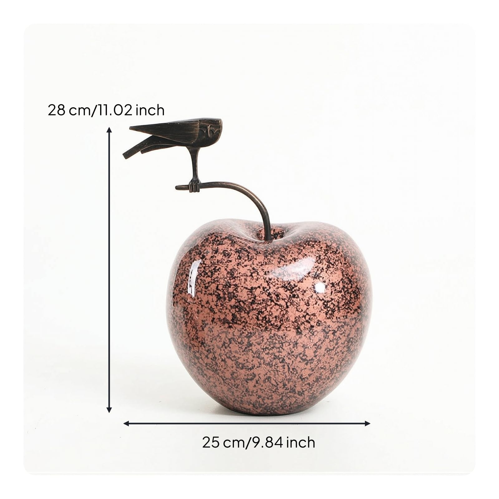 Apfel stilvoll Apfel mit Metallstiel minimalistisch Apfelration für Wohnzimmer, Regal, Flur, L for Apple