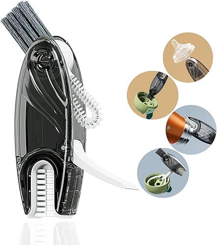 Miniatura 8 de Cepillo de limpieza multifuncional 3 en 1 cepillo de tapa para botella pequeña cepillo de limpieza de pajillas herramientas multifuncionales de