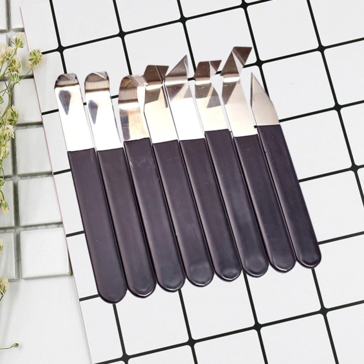 Didiseaon 8pezzi Attrezzi per Argilla in Acciaio Inossidabile Strumenti per Scultura Ceramica Compatti e Resistenti Accessori DIY per Modellazione Argilla e Modellabile