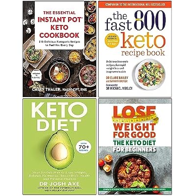 The Essential Instant Pot Keto Cookbook, The Fast 800 Keto Recipe Book, Keto Diet & The Keto Diet For Beginners 4 Books Collection Set