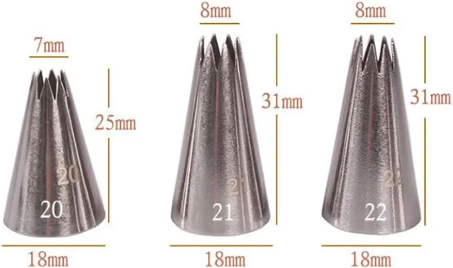 9pcs Small Open Star Tips Stainless Steel Icing Piping Nozzles Decorating Pastry Sets for Cupcake Tools Bakeware