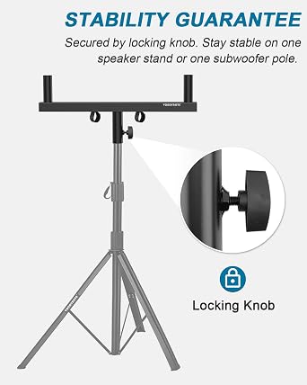 Vondynote Dual Speaker Mount Adapter, Single Pole Mounting Fork Bracket Bar