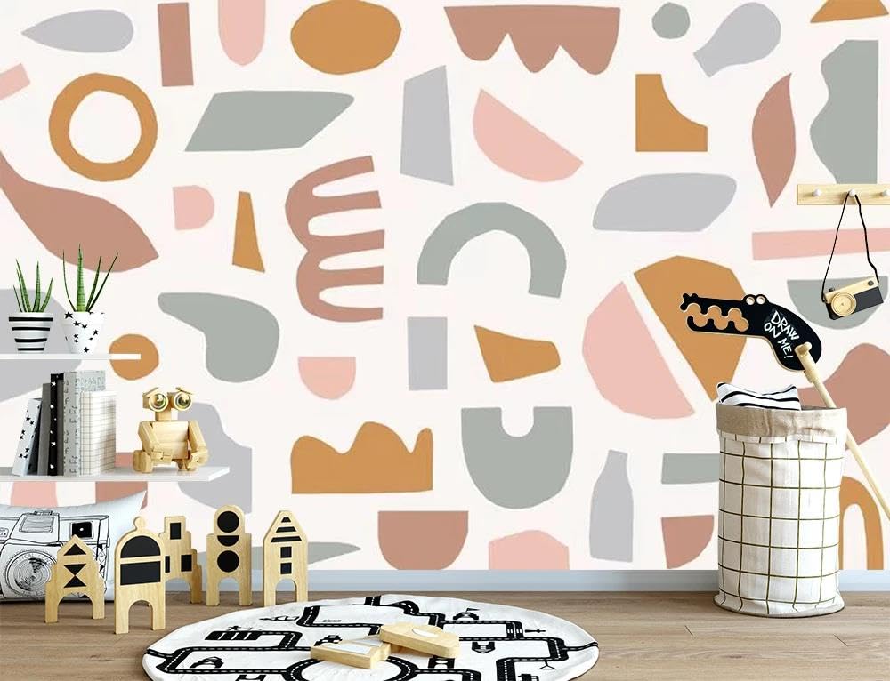 Papier peint mural 3d ILIYA en tissu non tissé géométrique pour salon