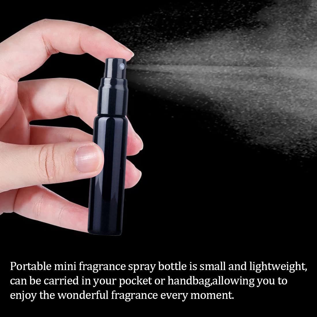 48 Pezzi 10ml Nero Vetro flacone pray Perfume Porta Profumo in Vetro Piccolo Flacone Spray per Nebbia Portatile, Cosmetica, Viaggio, Bottiglia di Profumo