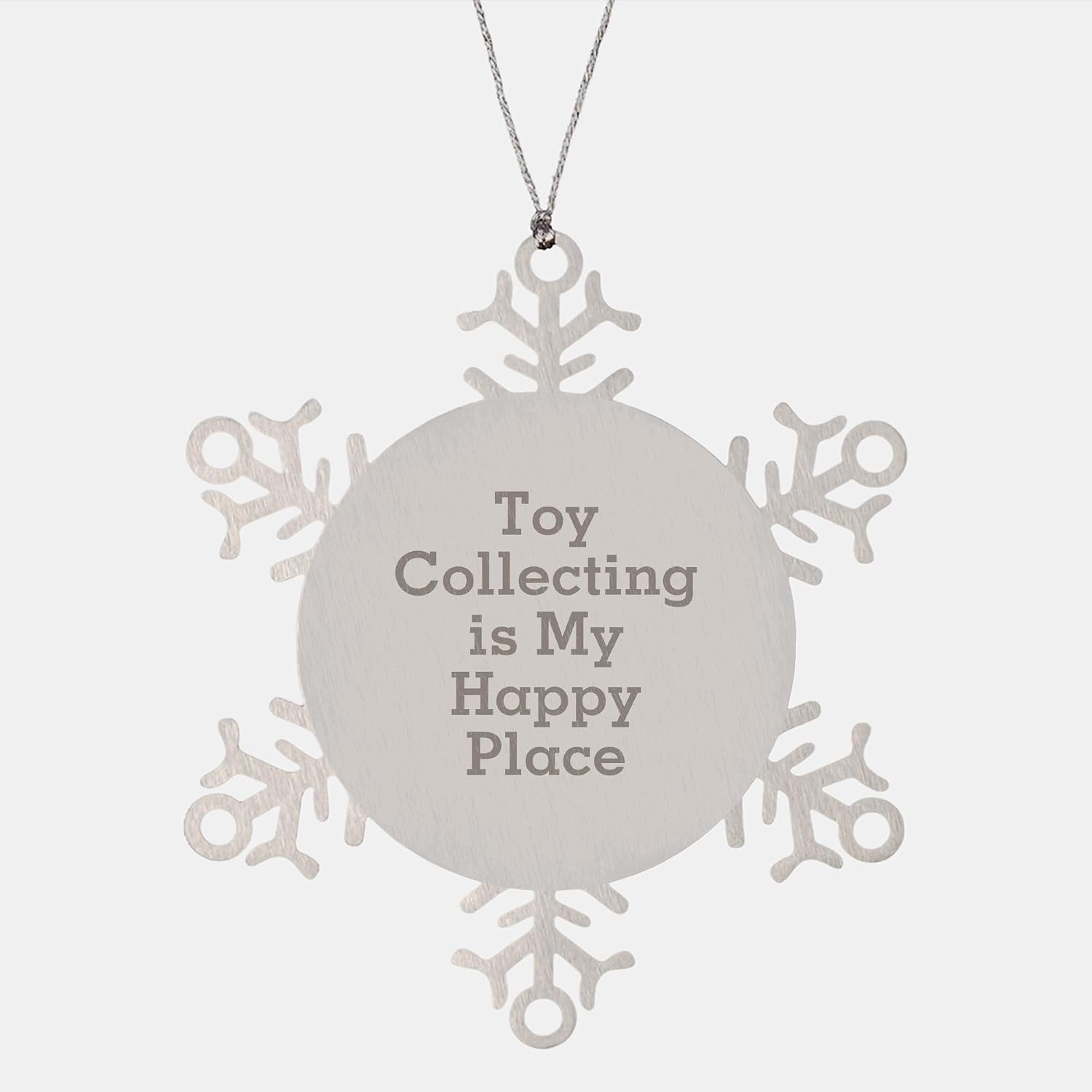 Toying Around This Christmas, Snowflake Ornament Gifts from Men to Toy Collecting Kids, 'Toy Collecting is My Happy Place' - Shatterproof Snowflake Ornament
