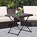Outsunny Mesa Plegable para Jardín Terraza Patio de Ratán y Acero Inoxidable con Patas Cruzadas 40x40x40 cm Marrón