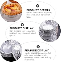 Vista 7 de Kichvoe 250pcs desechables tartas tartas tazas de papel de aluminio para tartas para hornear suministros de fiesta