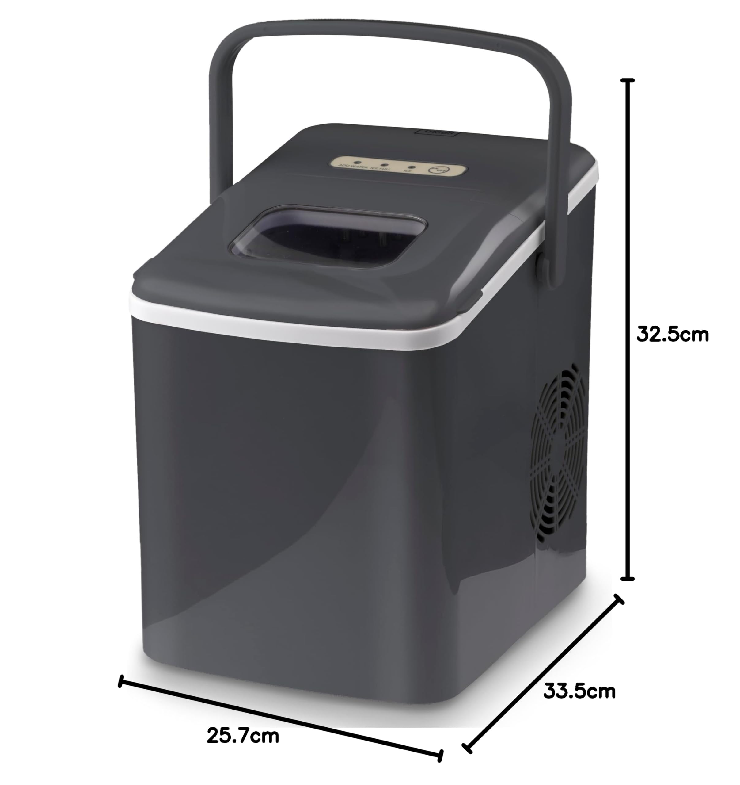Trebs 99363 - Máquina para hacer cubitos de hielo, 12 kg en 24 horas, depósito de agua de 2 litros, 9 cubitos de hielo por ciclo, apagado automático, accesorios, color negro