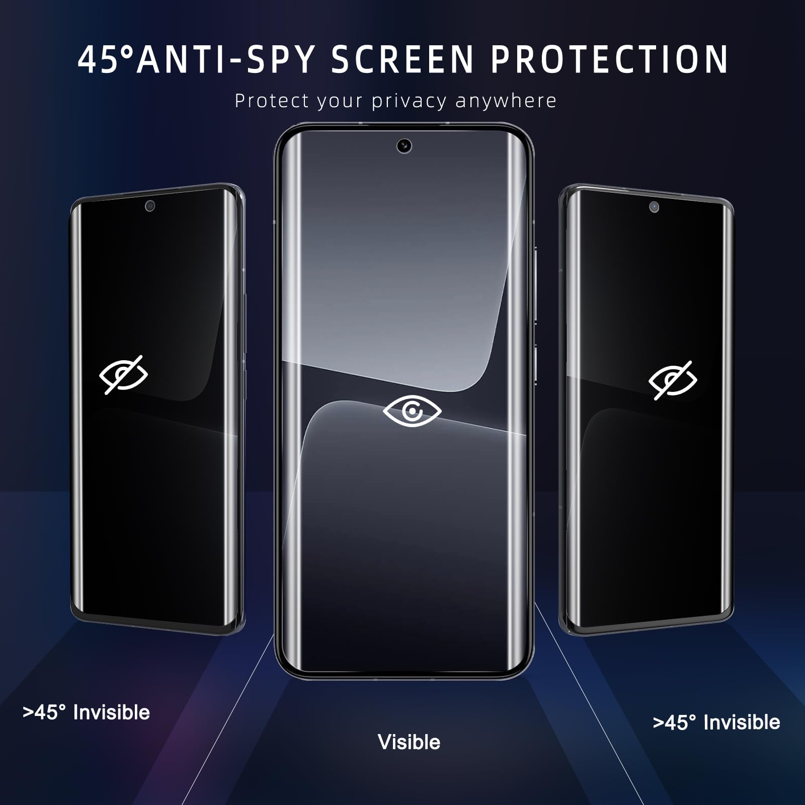Tentoki Pellicola privacy per Xiaomi Redmi Note 13 Pro 5G, protezione schermo senza bolle d'aria, 2 Pezzi Vetro Temperato, [copertura completa] [25° protezione della privacy