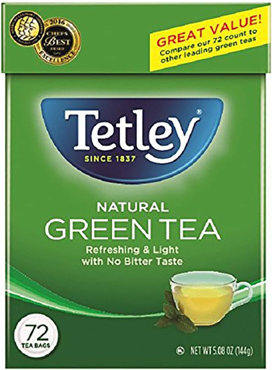 - Tetley Green Tea, 72 Teabags (Pack of 6) (Packaging may vary)
