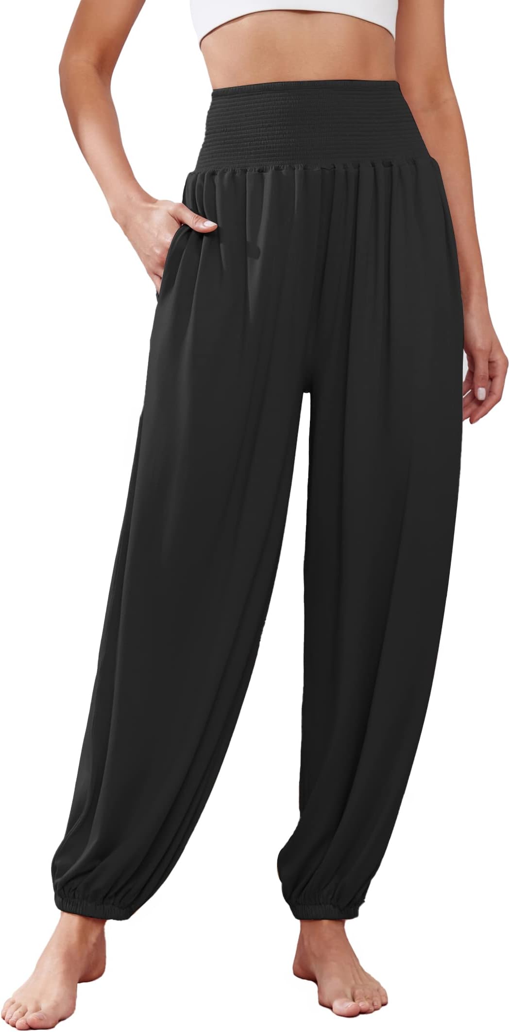 Harem Pants for Women UK High Waist Yoga Pants Workout Stretch Lounge Trousers S-XXL