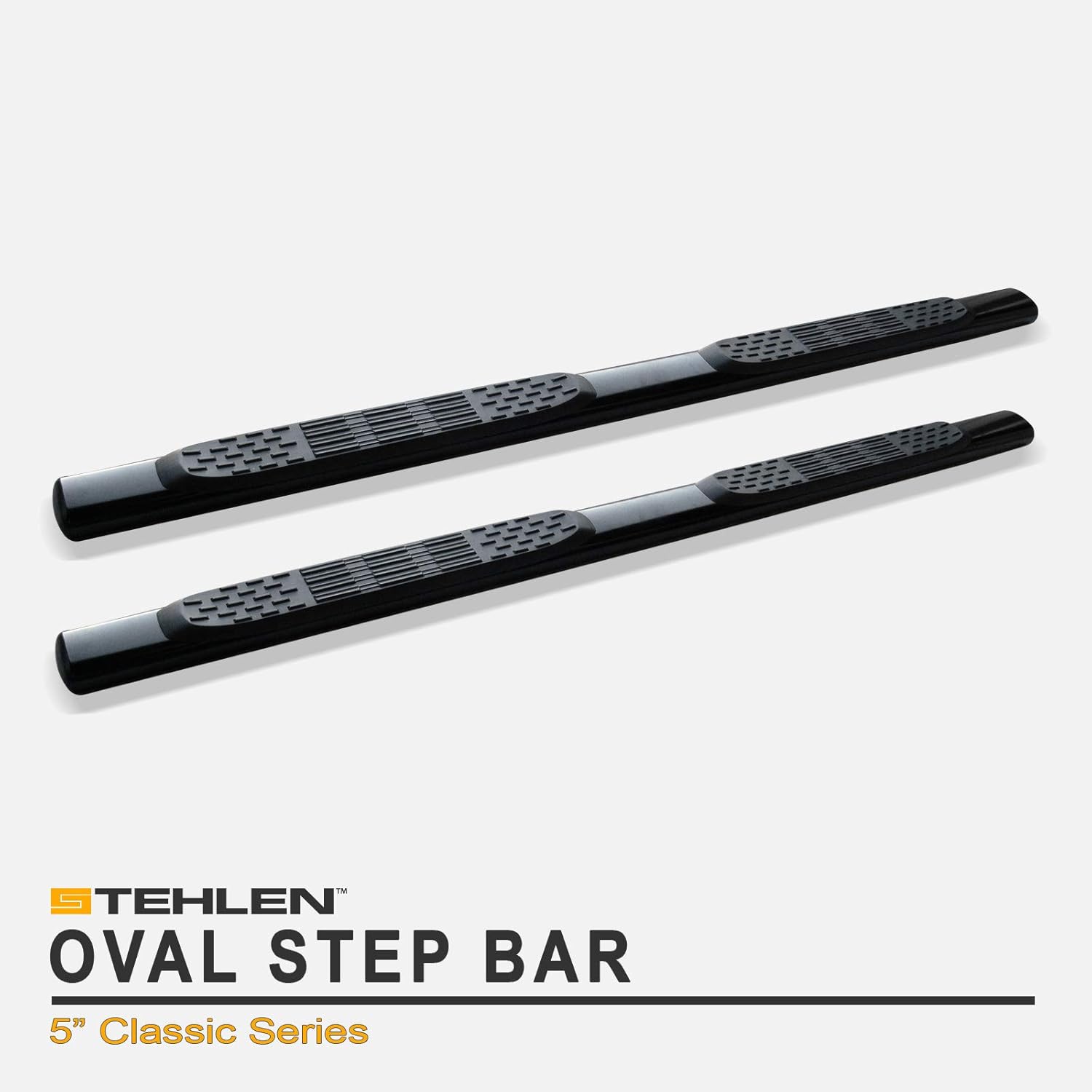 Stehlen 642167823803 Compatible with 2004-2024 Titan / 2016-2024 Titan XD Crew Cab 5" Oval Side Step Nerf Bars - Black