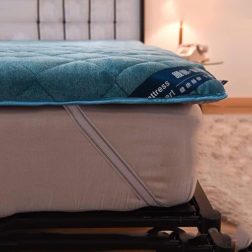 Miniatura 3 de KKCD Colchón de futón japonés de felpa con leche colchón plegable para dormir tapete de tatami japonés suave y portátil acolchado azul 35 x 74