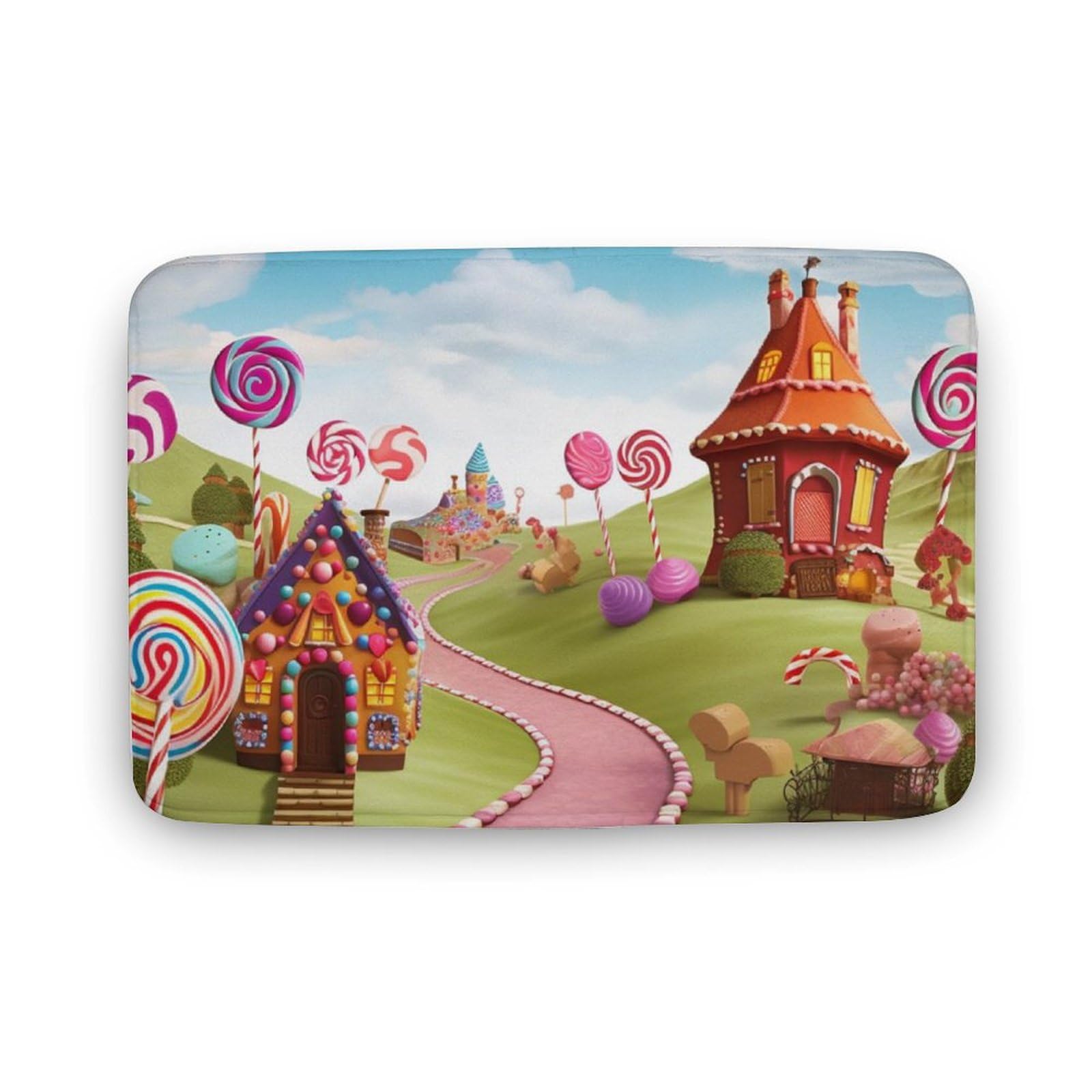 Bathroom Rugs Washable Bath Mat Candy Land Bath Rug for Bathroom Non-Slip Shower Mat 15.7"x23.6" Absorbent Floor Mat for Door Tub Side Sink Front