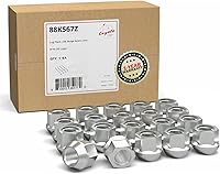 Vista 10 de Wheel Accessories Parts 20 tuercas hexagonales de 9/16"-18 roscas de extremo abierto de 0.984 in, 1.00 pulgadas de largo, cromadas, 6 ranuras