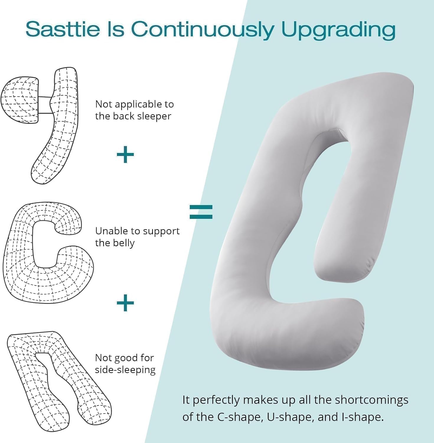 Pregnancy Pillow for Sleeping, new G-Shaped Maternity Pillow with Microfiber Removable Cover, Support Back, Hips, Legs, Belly for Pregnant Women Sleeping