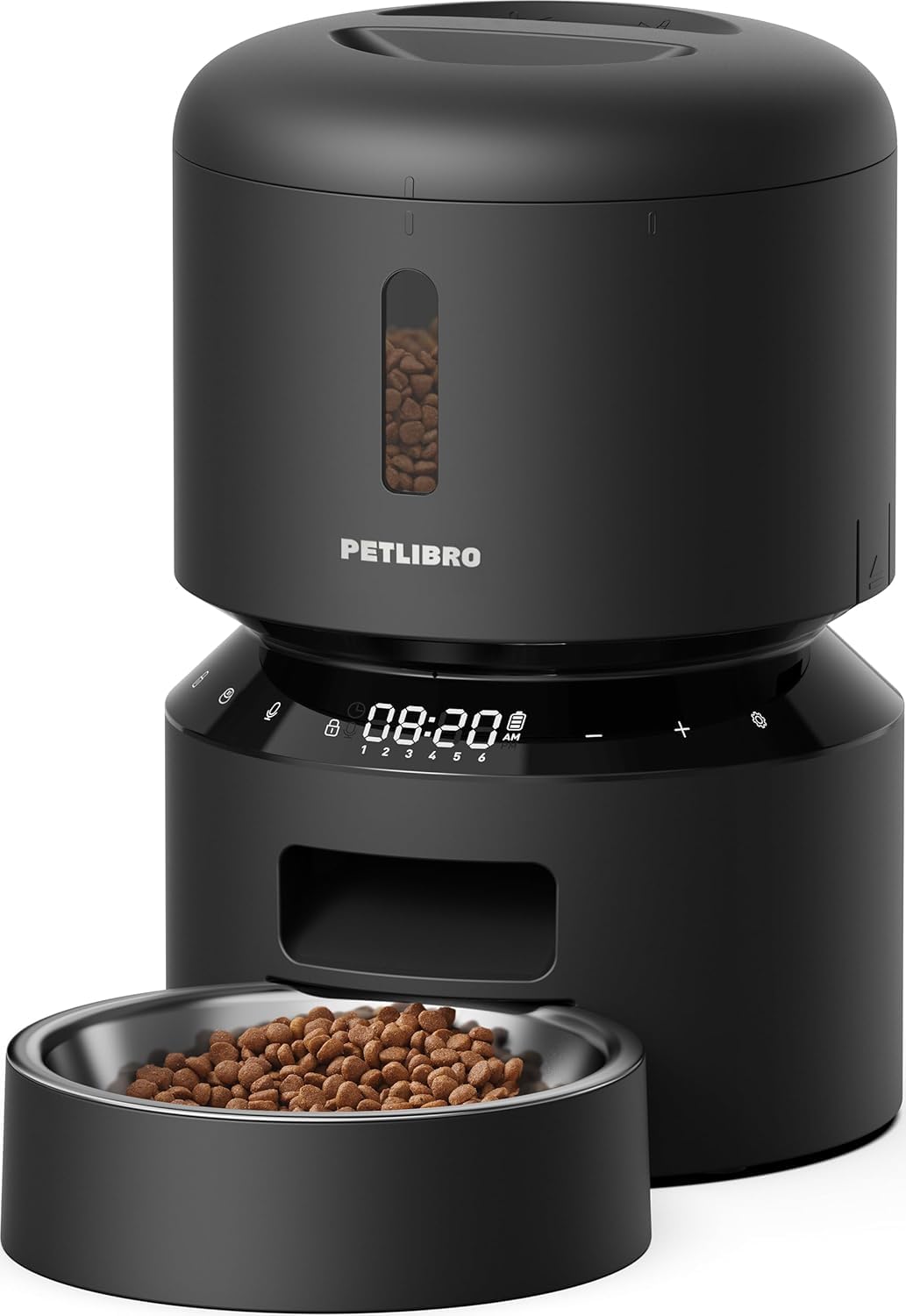 Alimentatore automatico per gatti con fotocamera, video HD 1080p con visione notturna, alimentatore WiFi per animali domestici 5G con audio a 2 vie, sensore di cibo e blocco basso, avvisi di movimento
