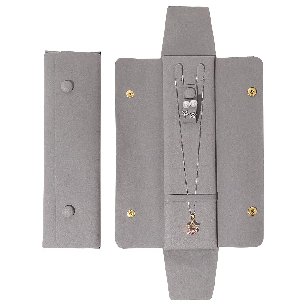 Boîte à bijoux longue iSuperb en pochette portable pour collier et bague