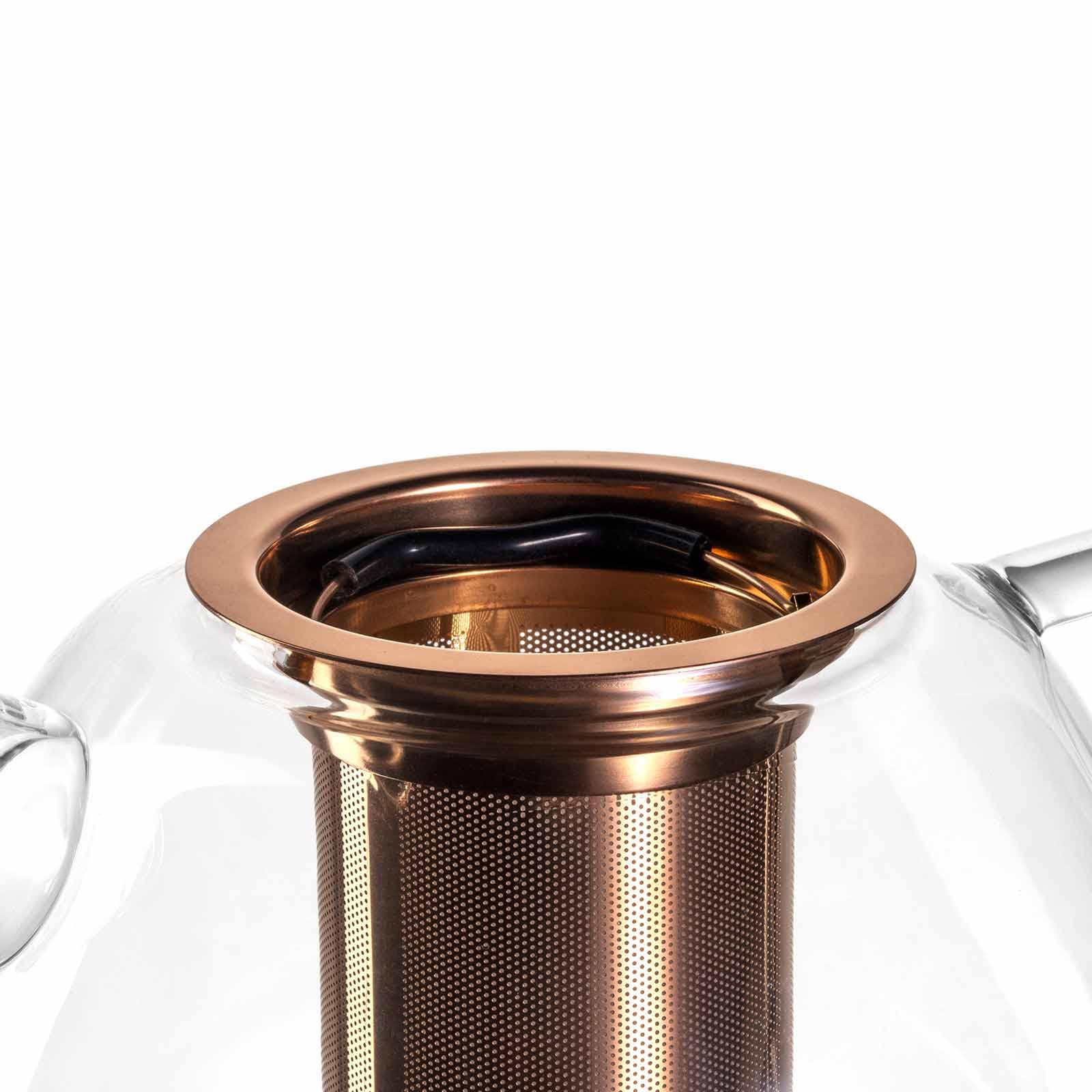 LEONARDO Tè per Te Teekanne 1,5 L mit Stövchen, Aus dickwandigem Borosilikatglas, Hergestellt in Handarbeit, Spülmaschinengeeignet