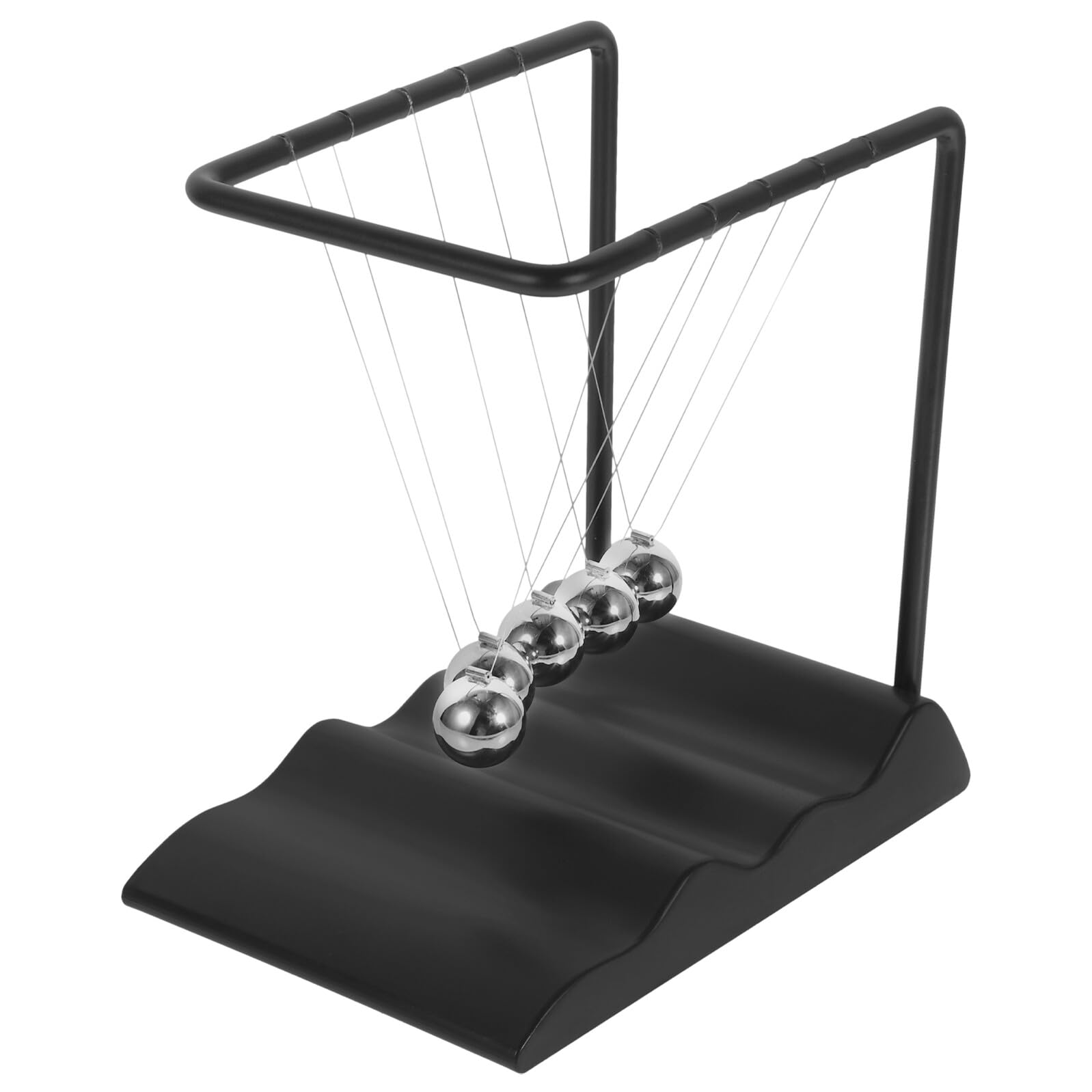 Berceau du Pendule de Newton Noir en Fer et PP pour Bureau