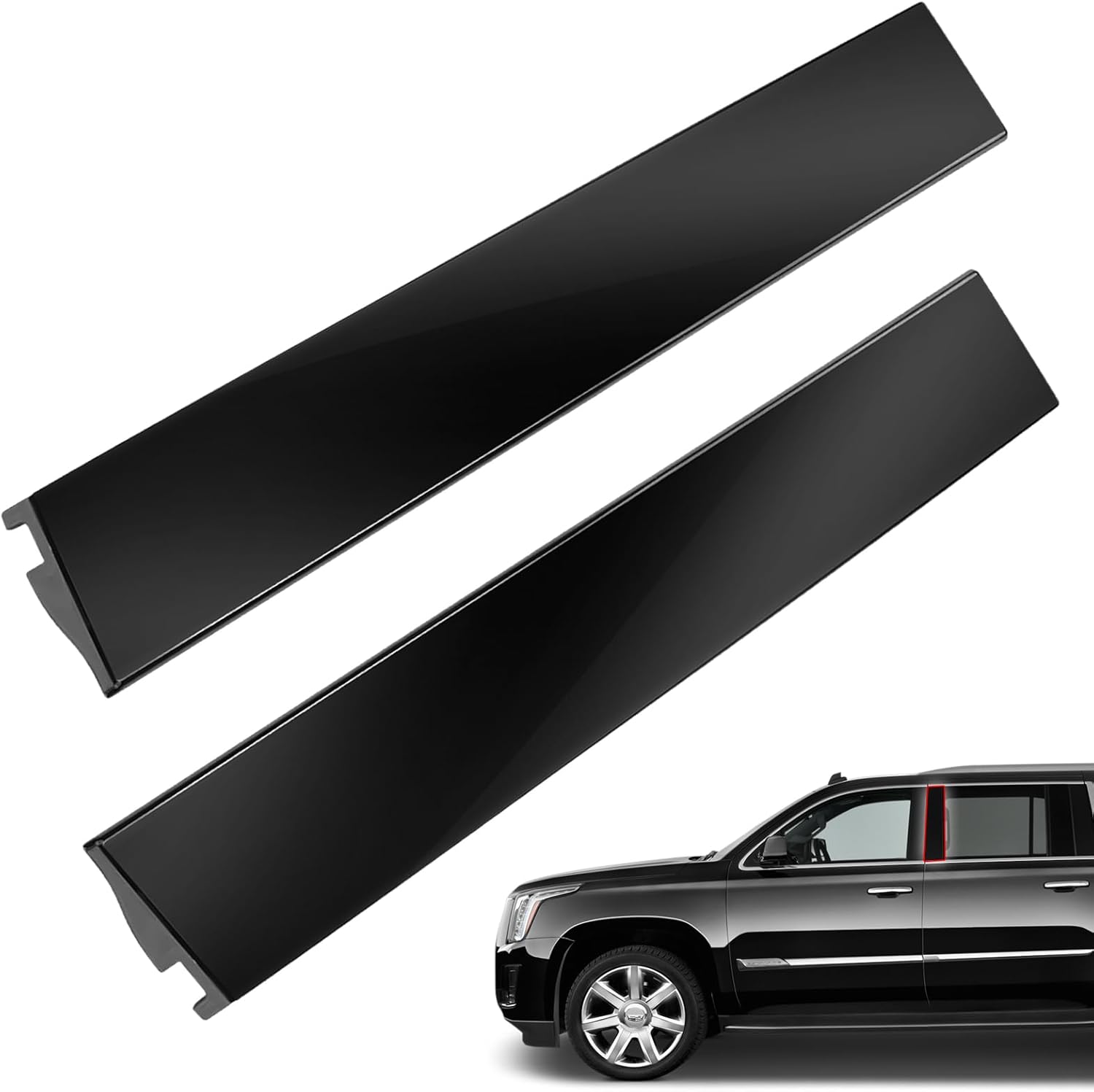 Left & Right Windshield B Pillar Trim Molding Outer Pillar Trim Compatible with Chevy Tahoe Suburban GMC Yukon Cadillac 2015-2020 Replace 926-242 926-241 Driver Side Passenger Side Molding