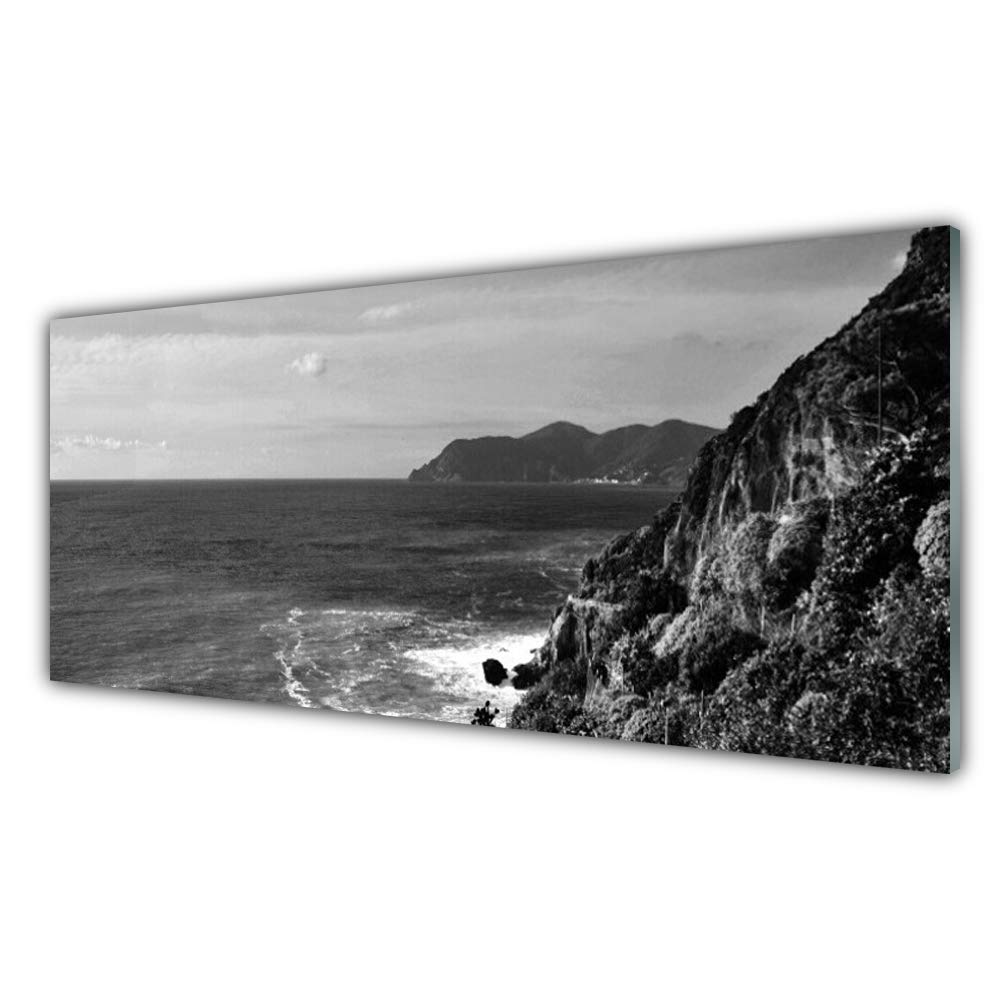 Tableau mural paysage mer 125x50cm en verre trempé Tulup pour salon