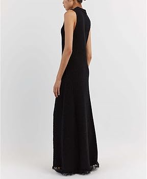 Anybird Women's Cotton Slim Fit Maxi Dress Elegant Stretch Ribbed Knit  Sweater Dress Summer Beach Holiday Dress,Black,S at Amazon Women's Clothing  store