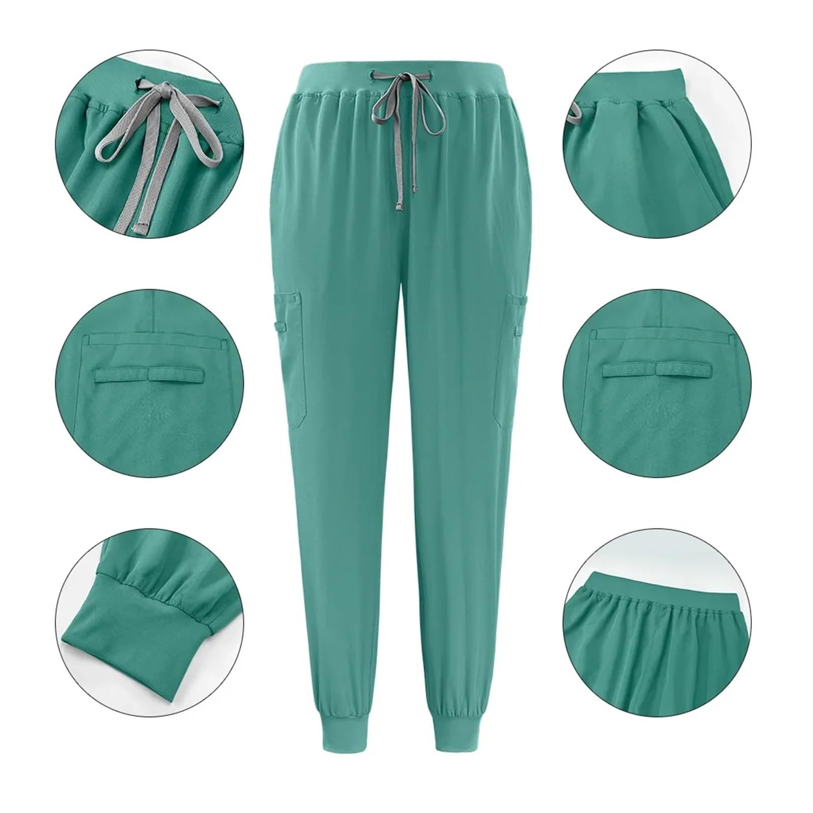 Uniformes de enfermera ajustados, conjuntos de uniformes médicos for mujer, Tops, pantalones, ropa for médicos de Hospital, clínica Dental, laboratorio, salón de trabajo Para Uso Hospitalario(Green,M)