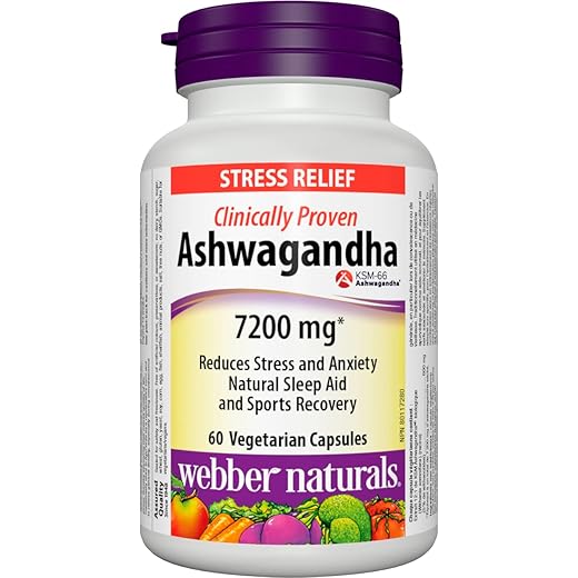 Webber Naturals Organic Ashwagandha 7200 mg