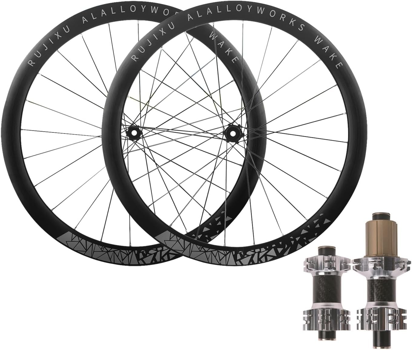 Set di ruote per bici da strada 700c, cerchi a doppia parete in alluminio da 45 mm, freno a disco, mozzi con cuscinetti sigillati, asse passante, compatibili con 7-12 velocità, leggero, durevole, 24