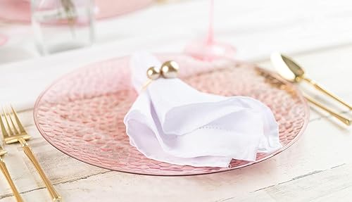 Miniatura 2 de Party Bargains - Bajoplatos de 13 pulgadas (16 unidades) color rosa martillado, bajoplatos desechables y resistentes para cenas elegantes - Ideal