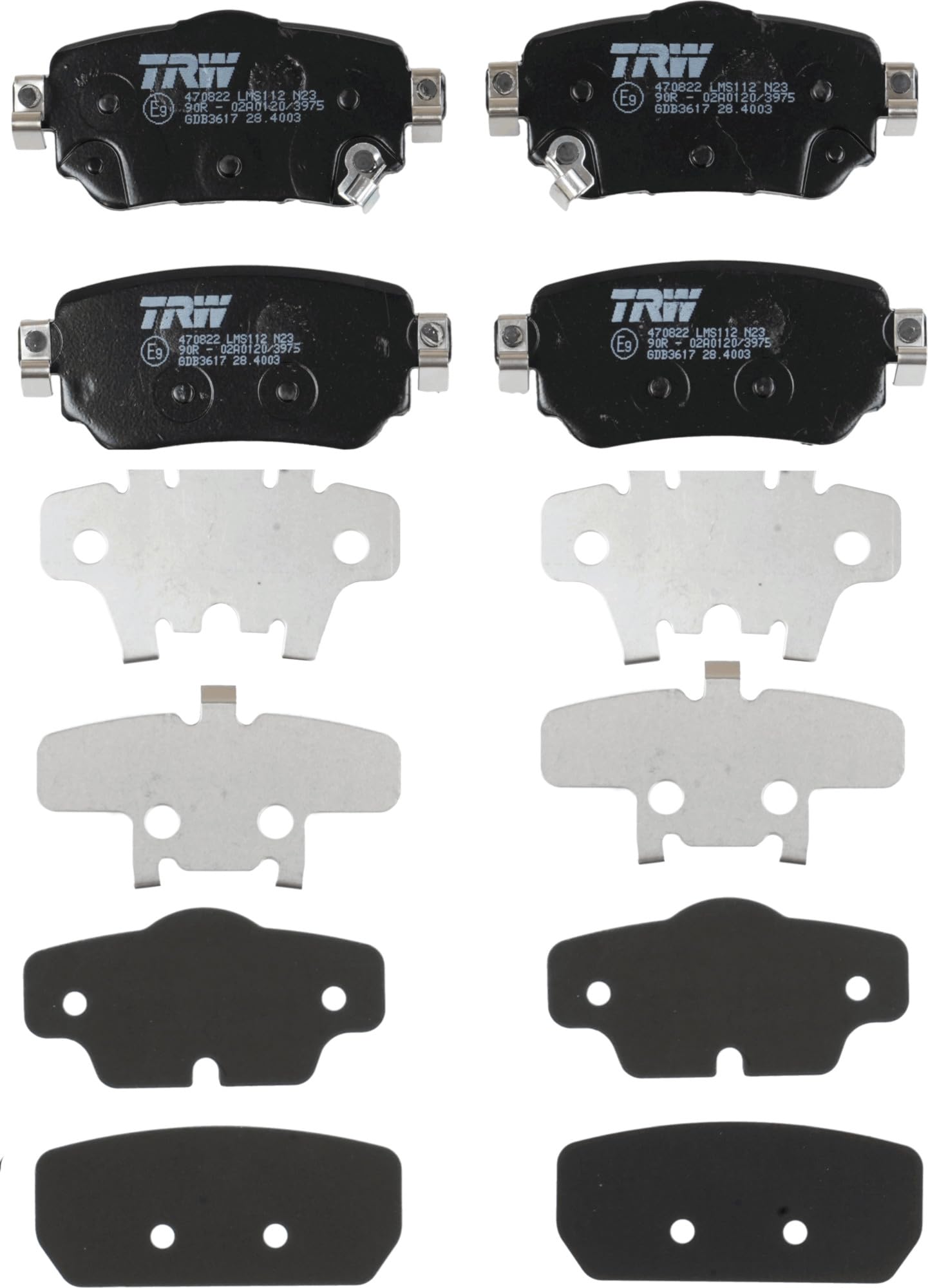 TRW GDB3617 Pastiglie Freno Set di 4 para Nissan Kicks II (J11, J11_) 2013 - Assale Posteriore e Altri Veicoli