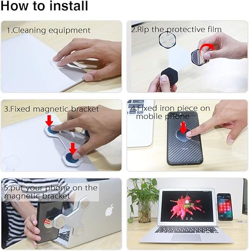 Miniatura 9 de xcivi Soporte magnético para monitor de montaje lateral para laptop Duo - Monta tu smartphone en tu laptop (plateado)