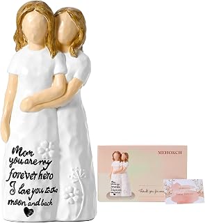 Mom Birthday Gifts for Mom from Daughter, Mother Daughter Hand-Painted Resin Sculpture Gifts for Mom at Mother's Day, Women's Day, Mom Retirement, Christmas, Thanksgiving Day