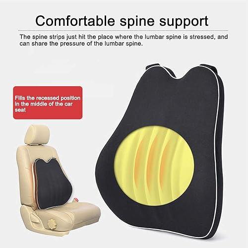 Miniatura 6 de Kit de cojín lumbar para automóvil, cojín de espalda y reposacabezas para el cuello, espuma viscoelástica con alivio del dolor de espalda para el