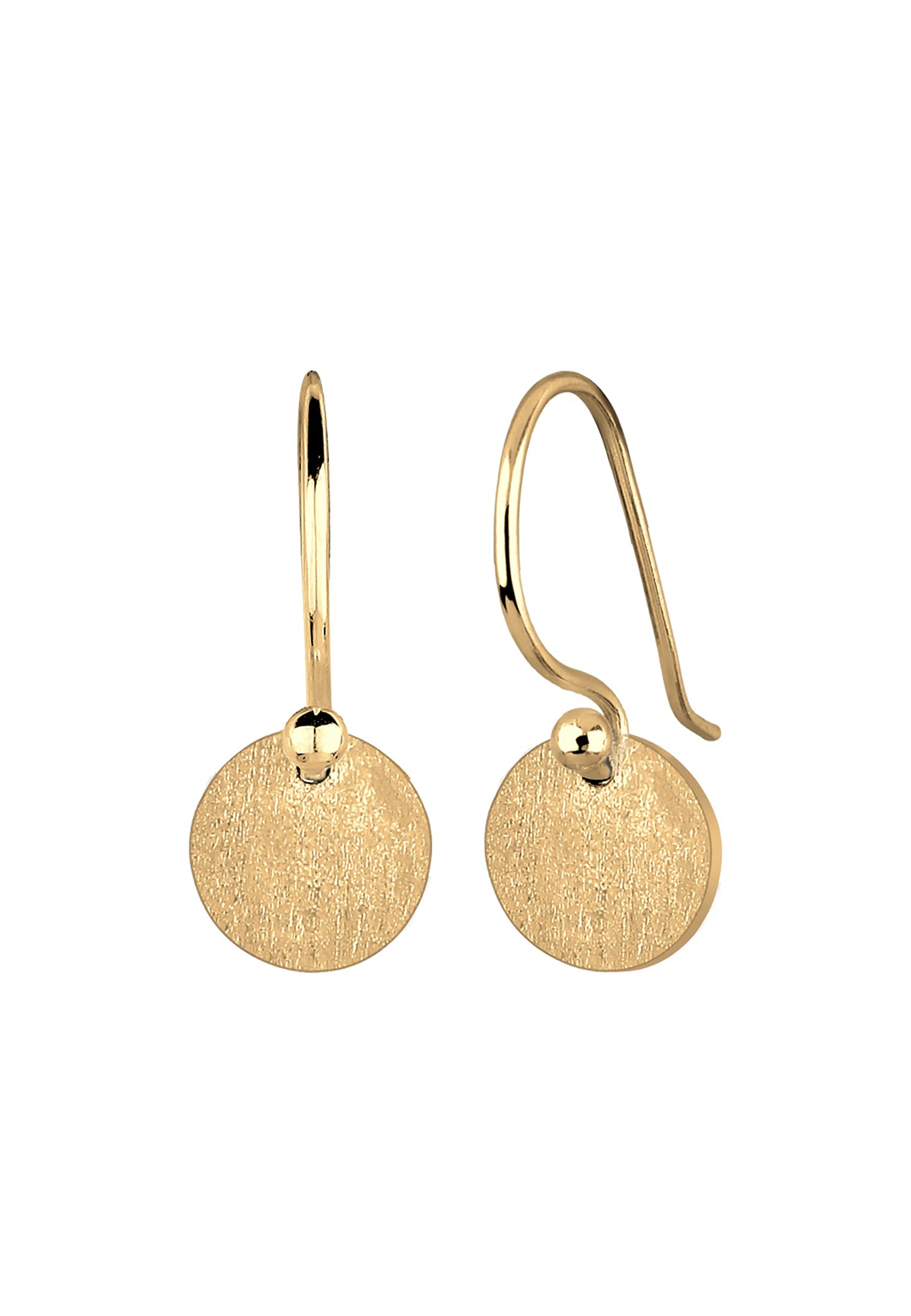 Elli Earrings Women Circle Plate matt in 925 Sterling Silver