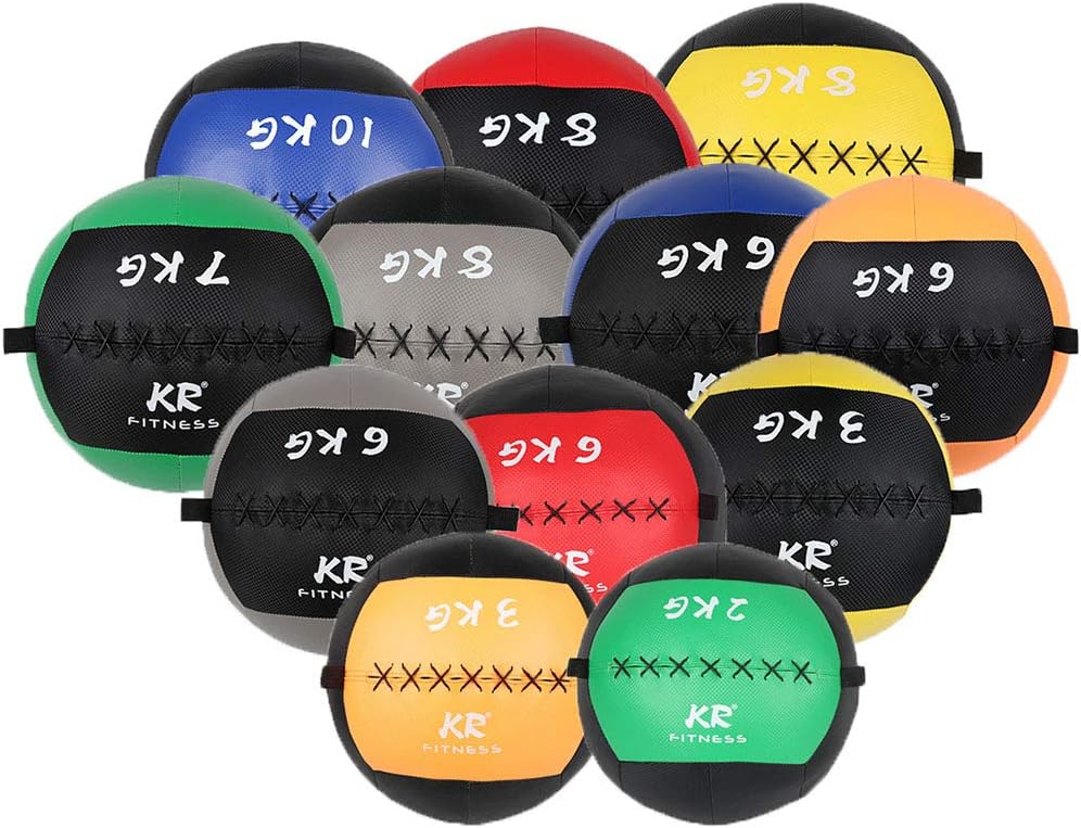 Stitched PU Medicine Wall Ball - Choice of Weight Fitness Training Ball Balls Wallballs