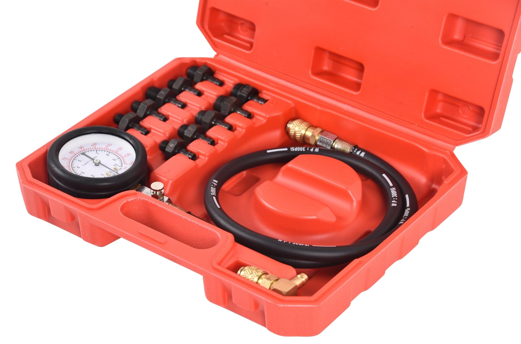 DHA Testeur de Compression pour Moteur à Essence, Testeur de Pression d'huile, Kit de Testeur de Pression d'huile 0-10 Bar