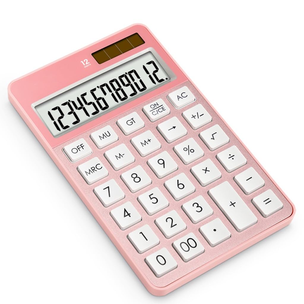 FMURY Calcolatrice per studenti Calcolatrice portatile a energia solare per ufficio Tablet Calcolatrice elettronica carina