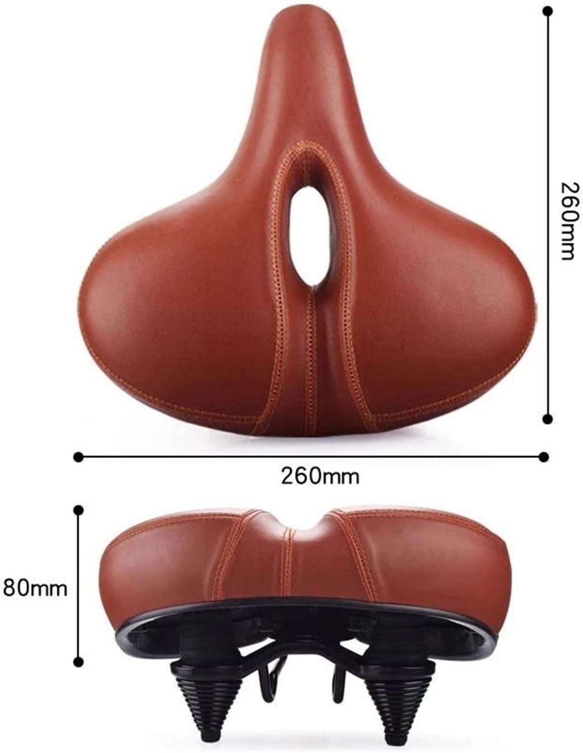 Spring Shock-Absorbing Bike Saddle - Thickened Sponge & Silicone, Enlarged Comfort Cushion for Mountain & Electric Bikes
