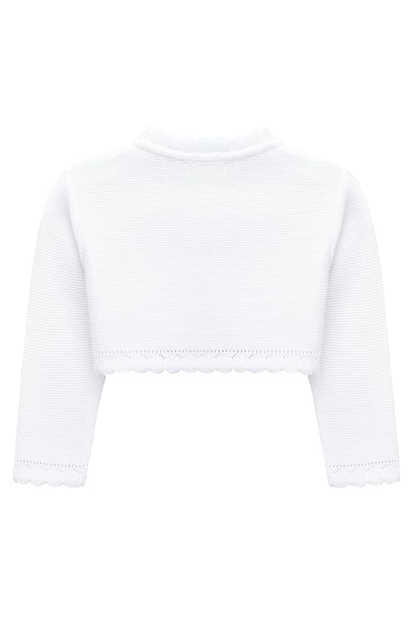 Lilax Girls' Long Sleeve Cardigan Knit Button Closure Bolero Shrug (White, 3-4T) by Lilax - Image 3