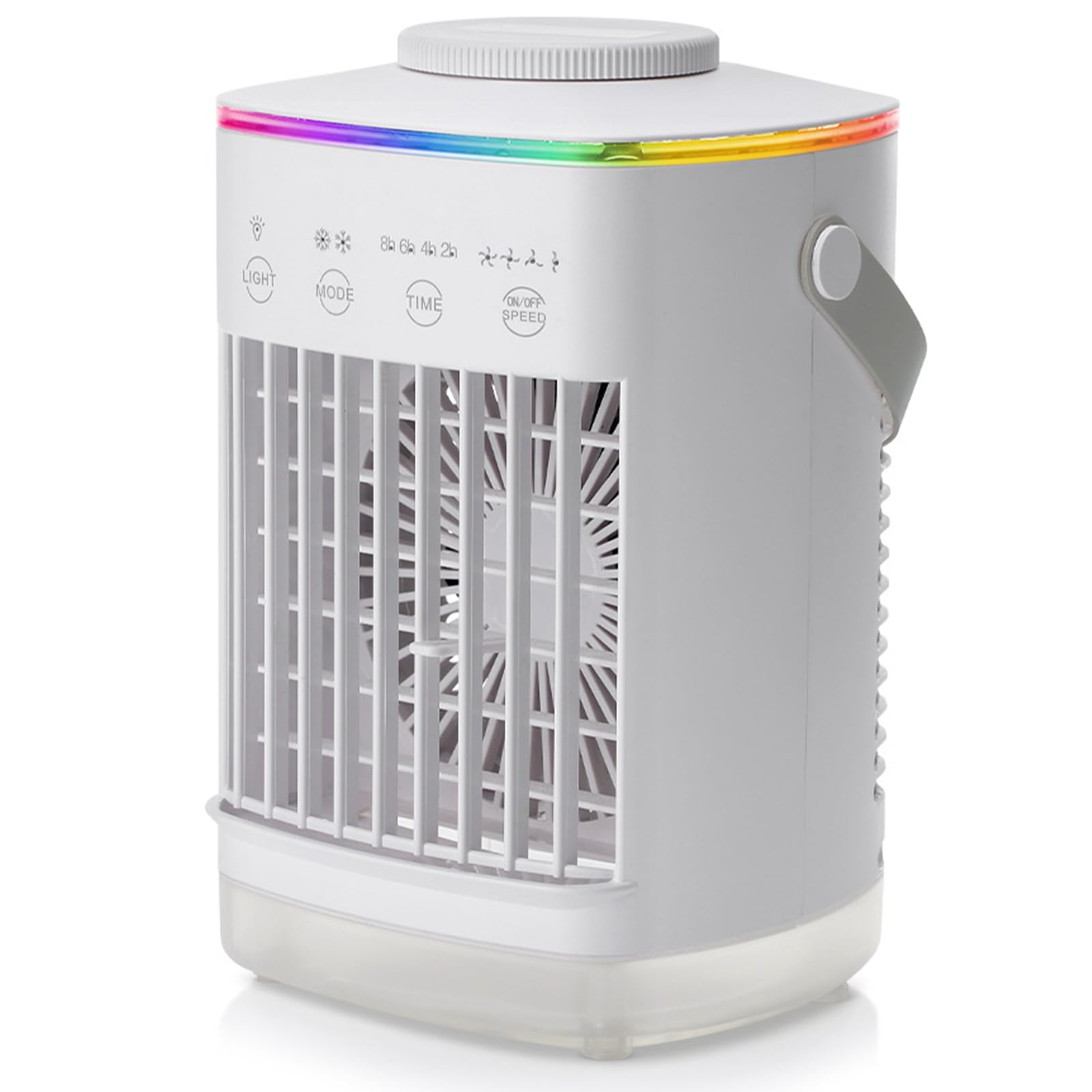 Uqezagpa Multicolor Rechargeable Air Coolers 4 Winds Speeds 700Ml Capacity Ambients Lighting Evaporative Fan For Bedroom Use Camping Air Coolers