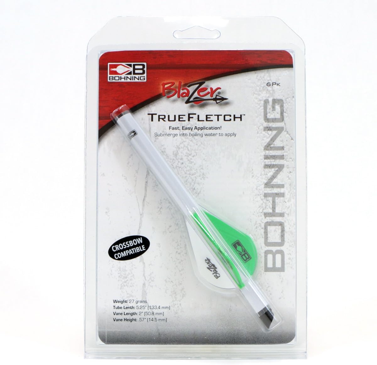 Bohning Blazer Quickfletch (6-Pack), Neon Green,White