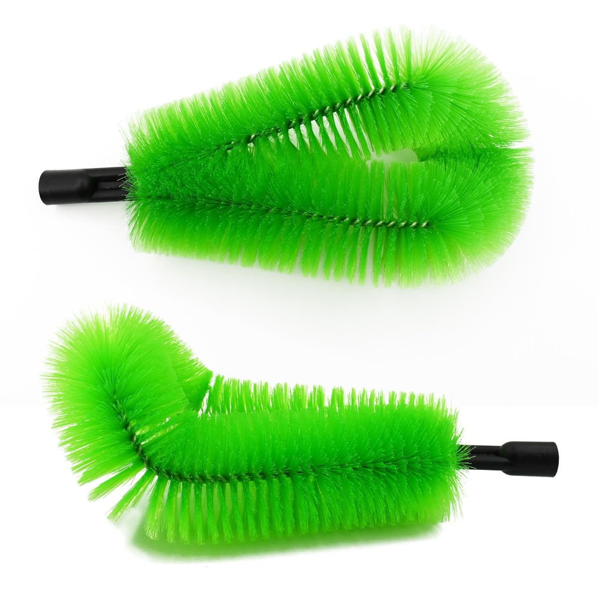 2 Pcs Gutter Cleaning Brush Roofing Tool Rain Gutter Guard Cleaner Tool with 2 Brush Heads Adaptation Thread Interface Dia 0.75 Inch, Interface Diameter 19 mm Easy Remove Leaves from The Ground