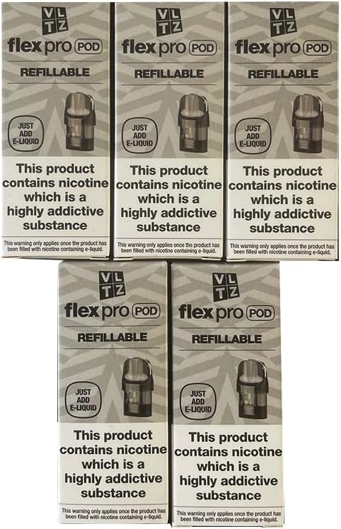 Flex Pro Refillable 0.8ohm Pods- Pack of 5 - No Nicotine/Nicotine Free